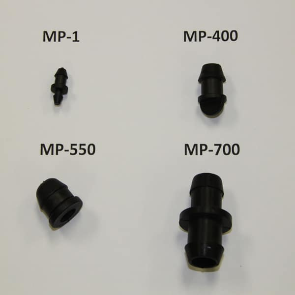 These are variants of Goof Plugs to seal your hole in Poly or Oval Hose. 1/4"
