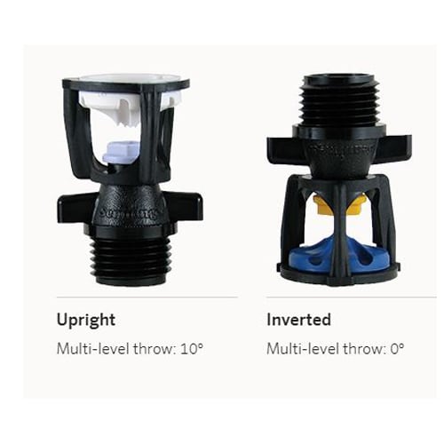 Mini-Wobbler Sprinklers Inverted over benches for propagating or watering.